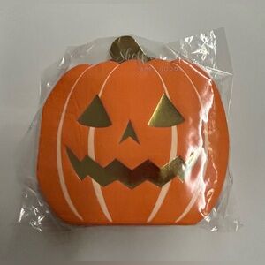 New 40 Pumpkin Paper Cocktail Napkin Sheffield Home Orange White Gold Halloween